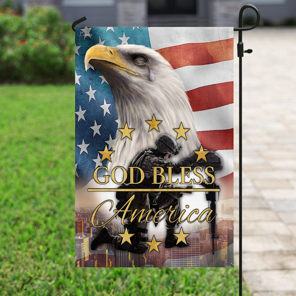 God Bless America. Veteran Eagle Flag - Flagwix