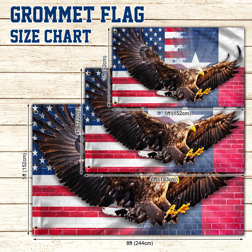 Texas American Flag Eagle TTV415GF - Flagwix