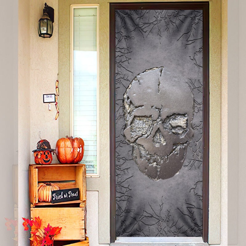 Halloween Door Cover Skull Crack BNN477D Flagwix